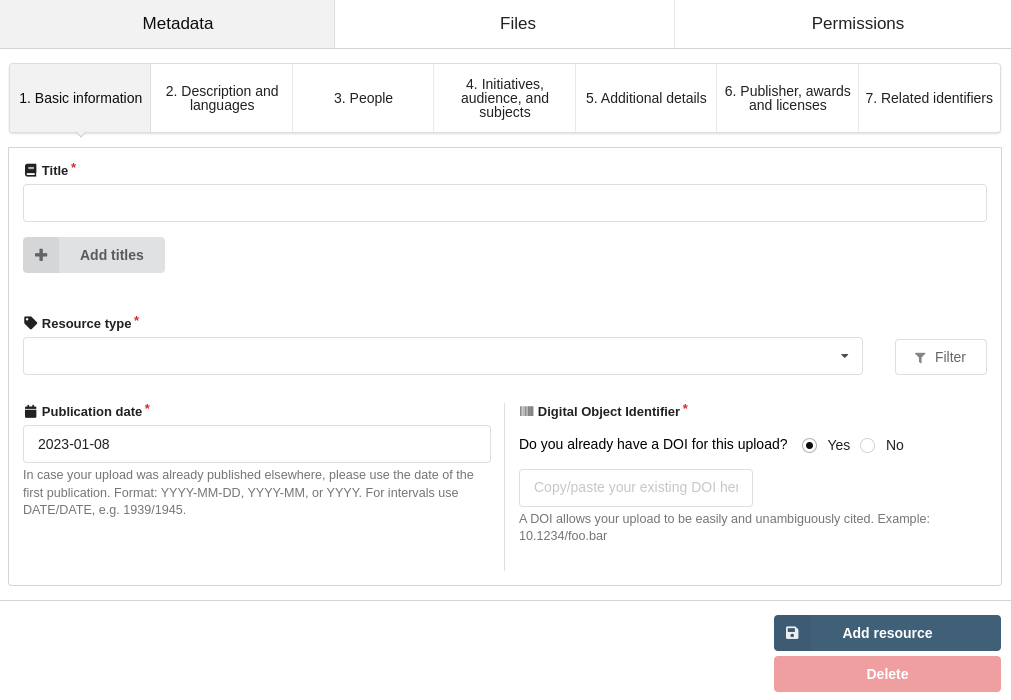 Knowledge Resources creation window