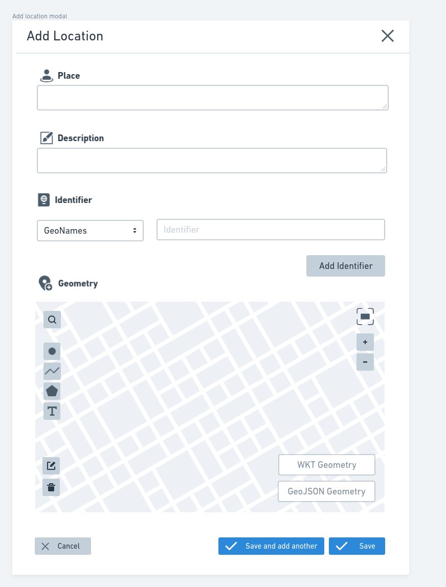 Geospatial metadata previewer - Adding a new location