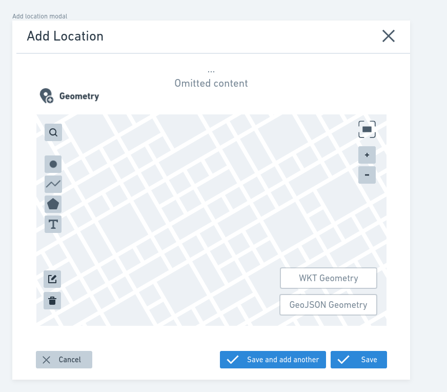 Geospatial metadata previewer - Defining a geospatial geometry options