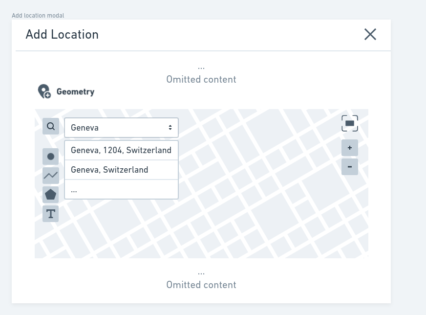 Geospatial metadata previewer - Geocoding search result